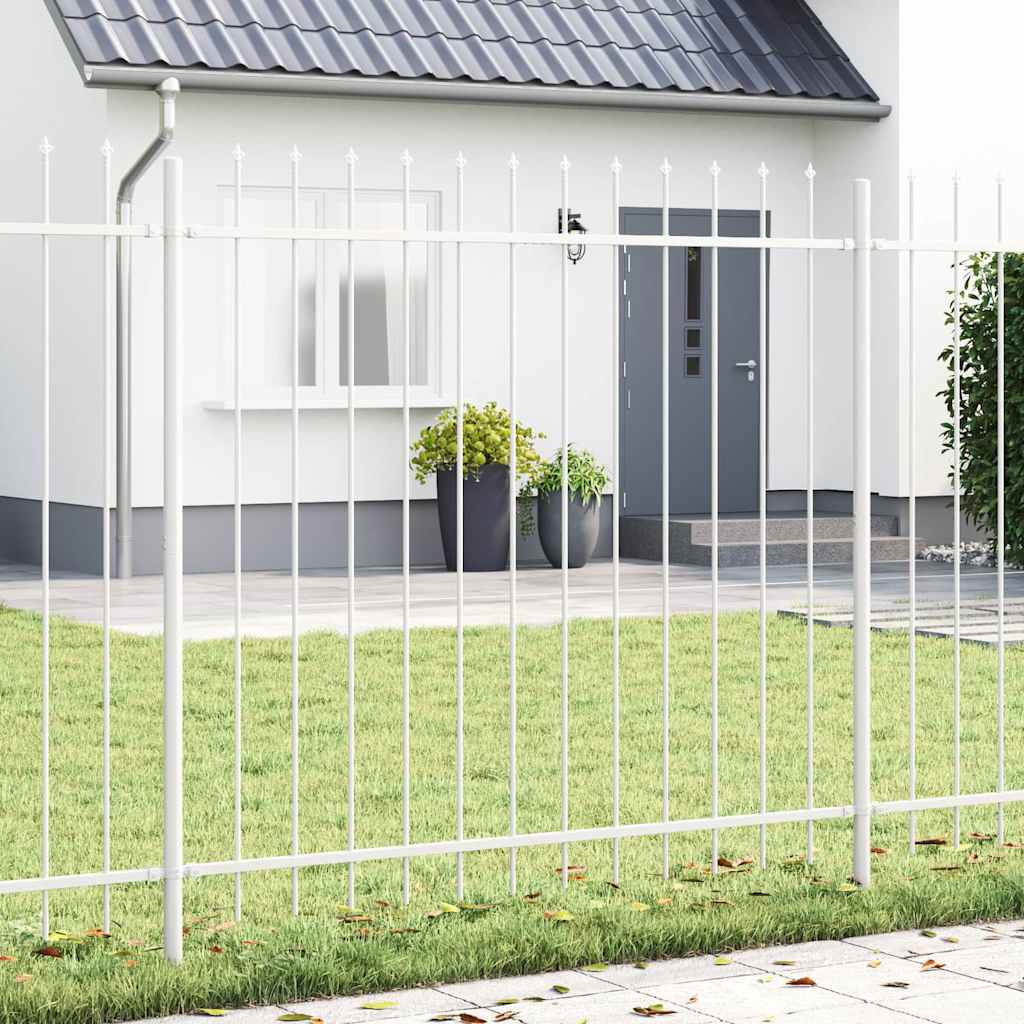 Vrtna Ograda 3 pcs Bijelo 5,1 x 1,5 m Čelik s prahom