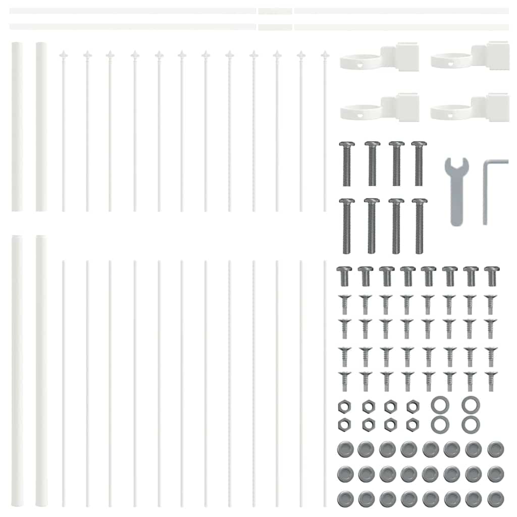 Vrtna Ograda 3 pcs Bijelo 5,1 x 1,5 m Čelik s prahom