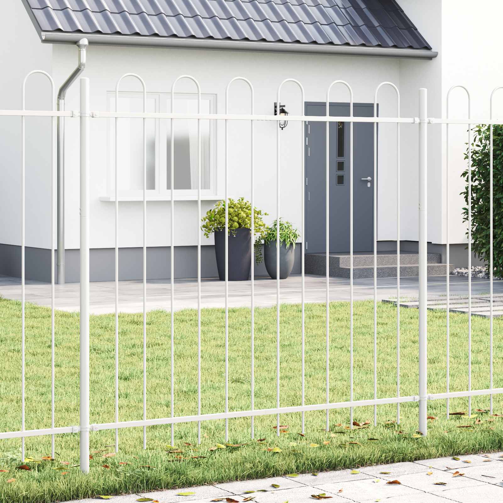 Vrtna Ograda 3 pcs Bijelo 5,1 x 1,5 m Čelik s prahom