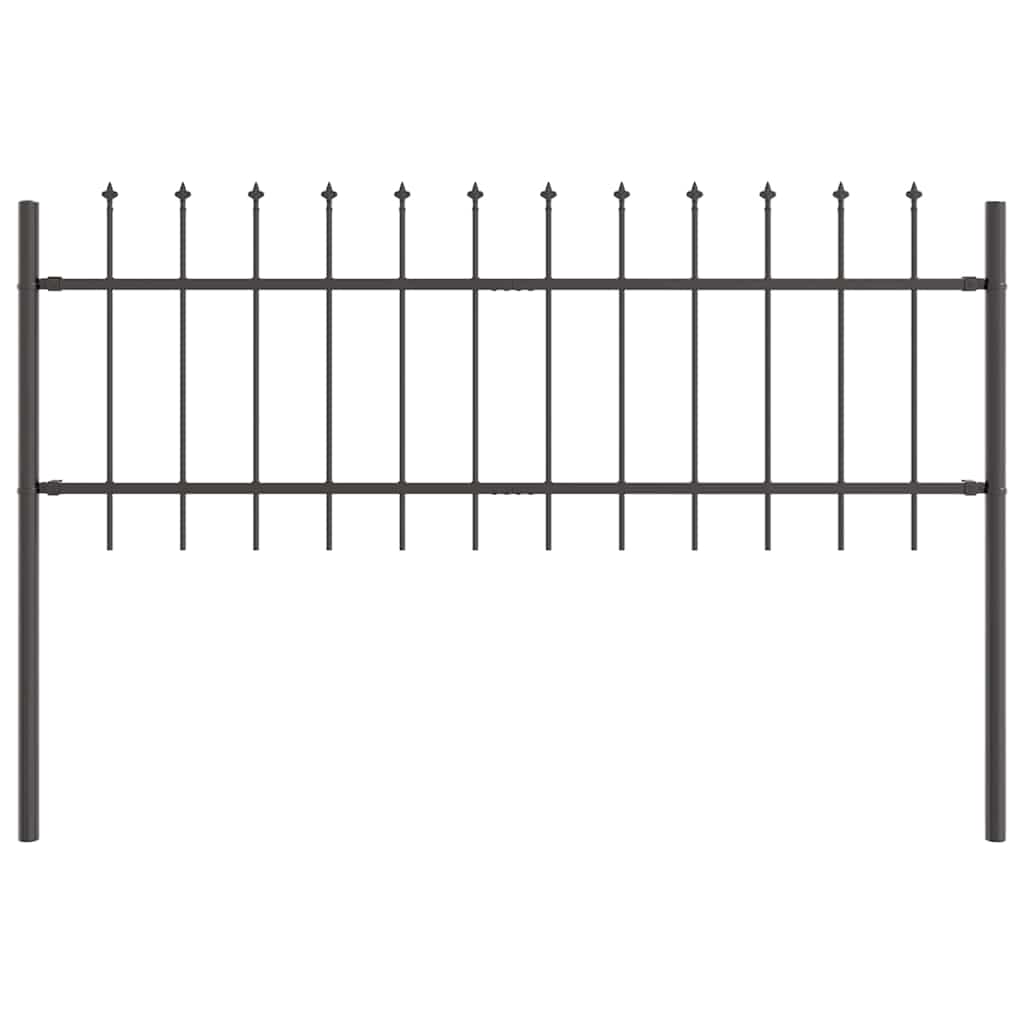 Vrtna Ograda 5 pcs Siva 8,5 x 0,6 m Čelik s prahom