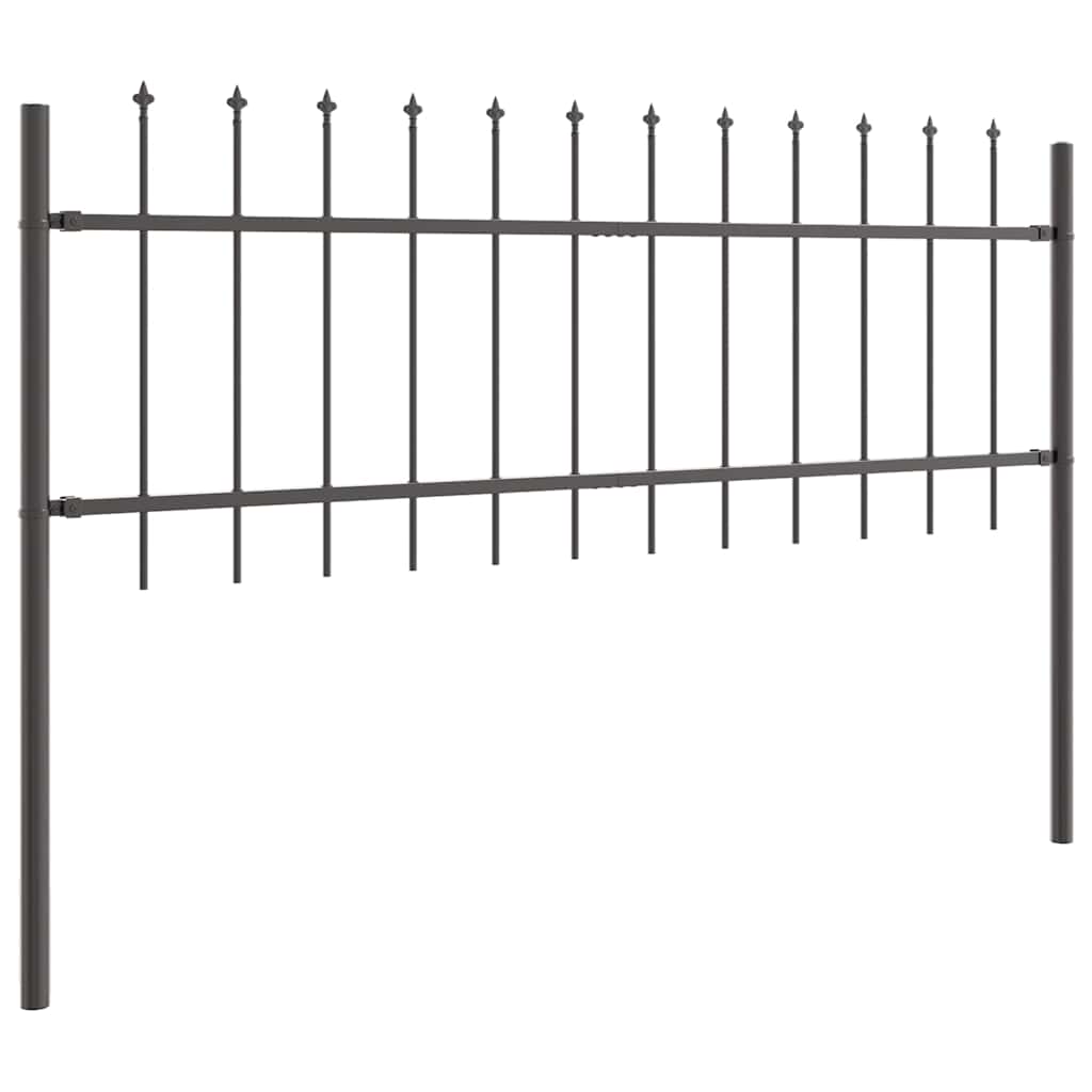 Vrtna Ograda 6 pcs Siva 10,2 x 0,6 m Čelik s prahom