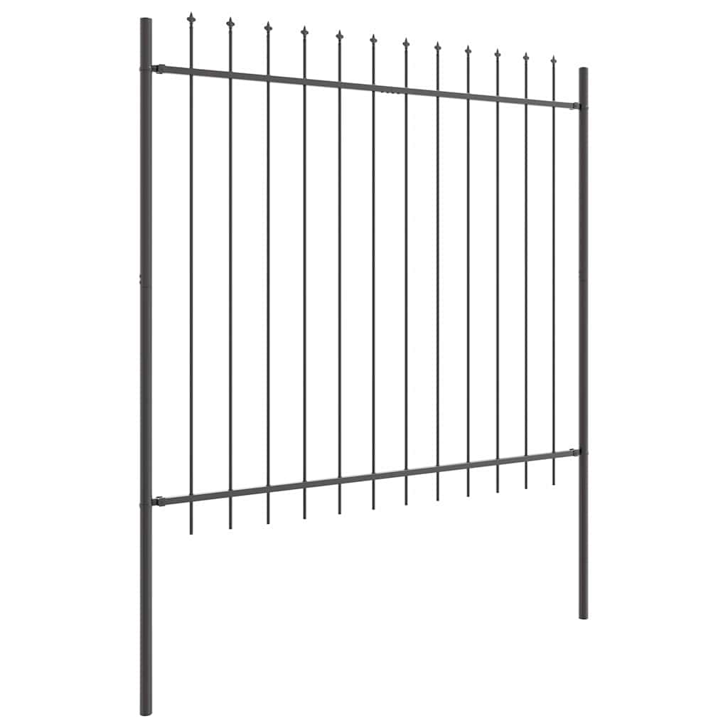 Vrtna Ograda 7 pcs Siva 11,9 x 1,5 m Čelik s prahom