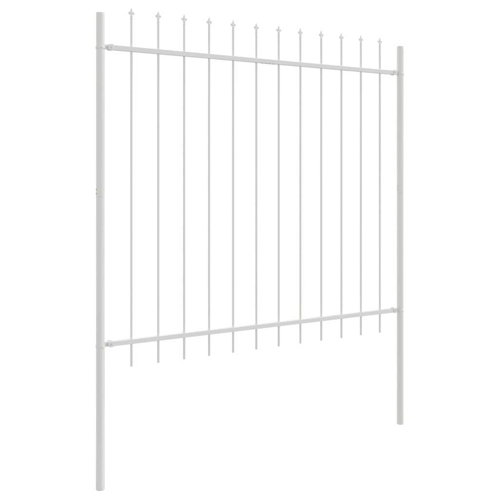 Vrtna Ograda 7 pcs Bijelo 11,9 x 1,5 m Čelik s prahom