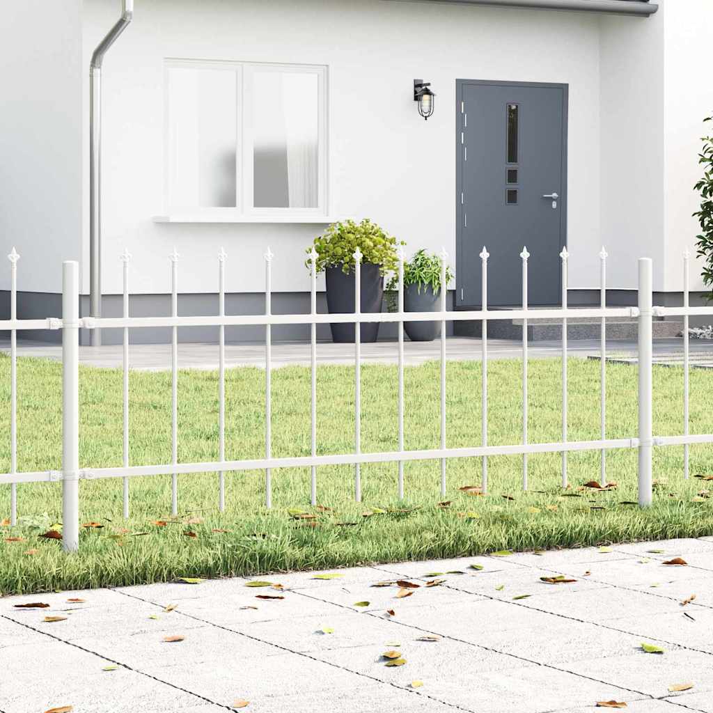 Vrtna Ograda 8 pcs Bijelo 13,6 x 0,6 m Čelik s prahom