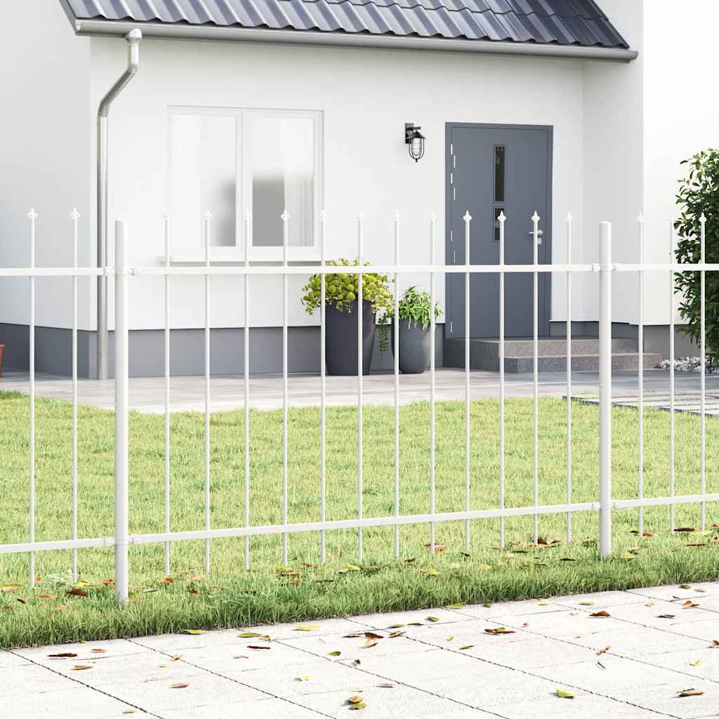 Vrtna Ograda 9 pcs Bijelo 15,3 x 0,8 m Čelik s prahom