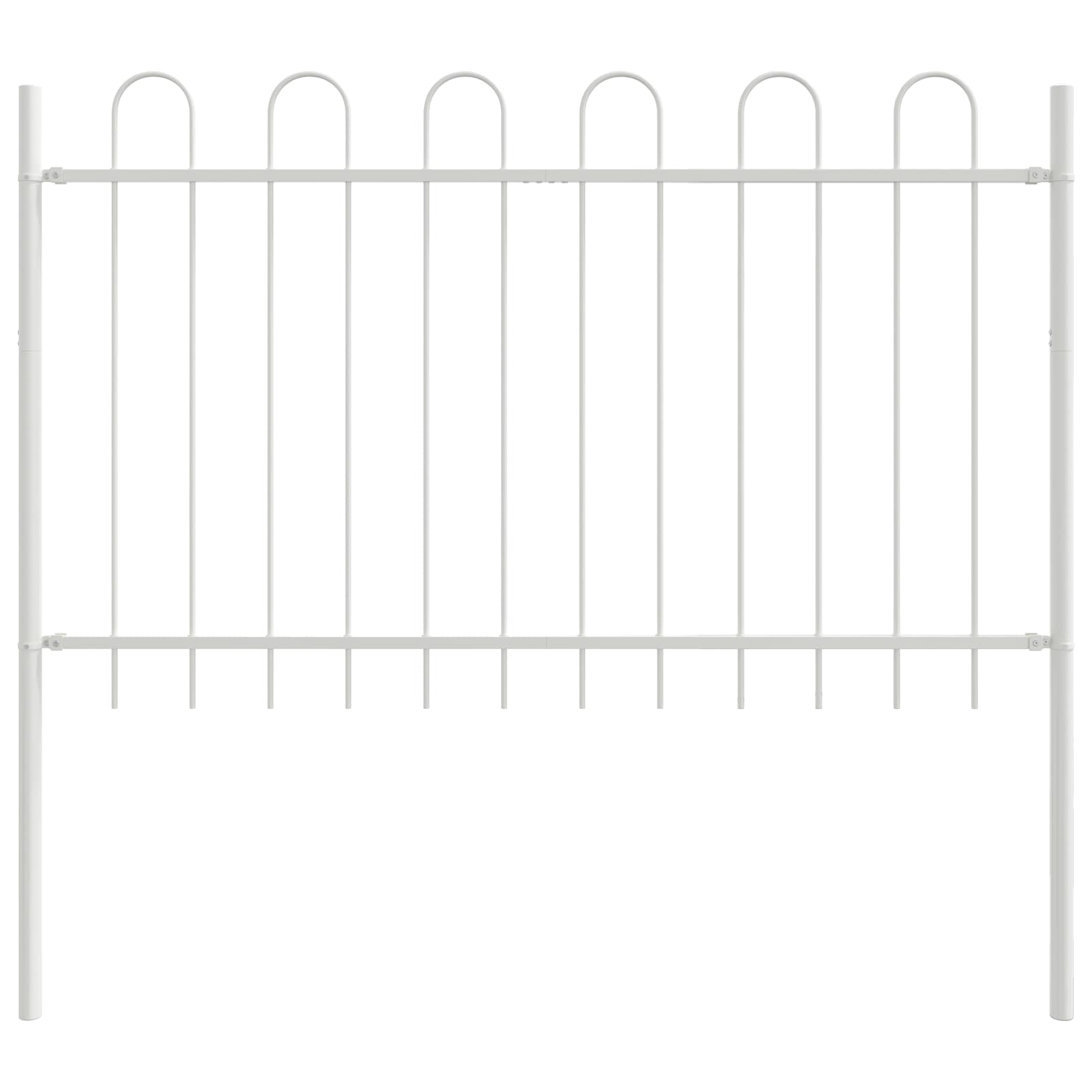 Vrtna Ograda 9 pcs Bijelo 15,3 x 1 m Čelik s prahom