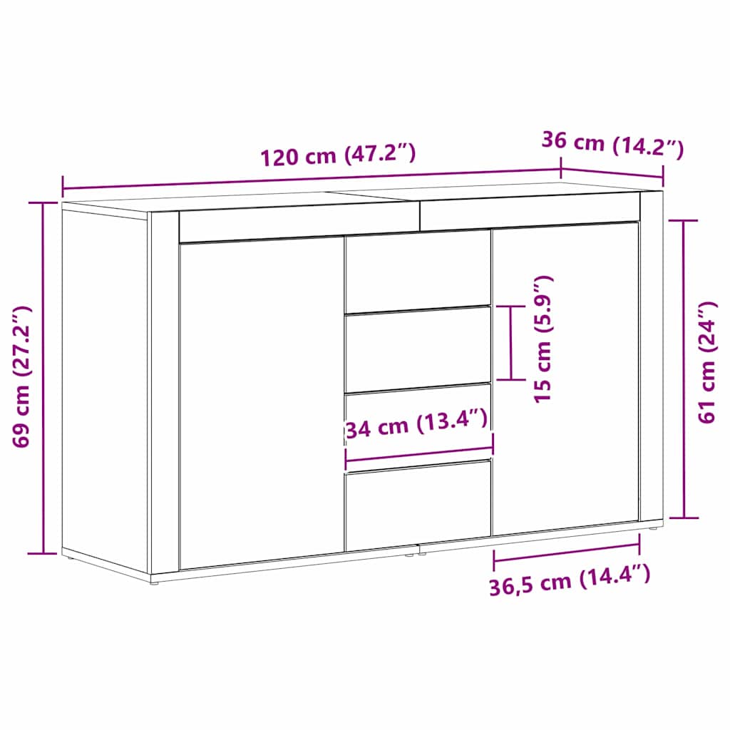 Kreveta Staro drvo 120 x 36 x 69 cm Konstruirano drvo