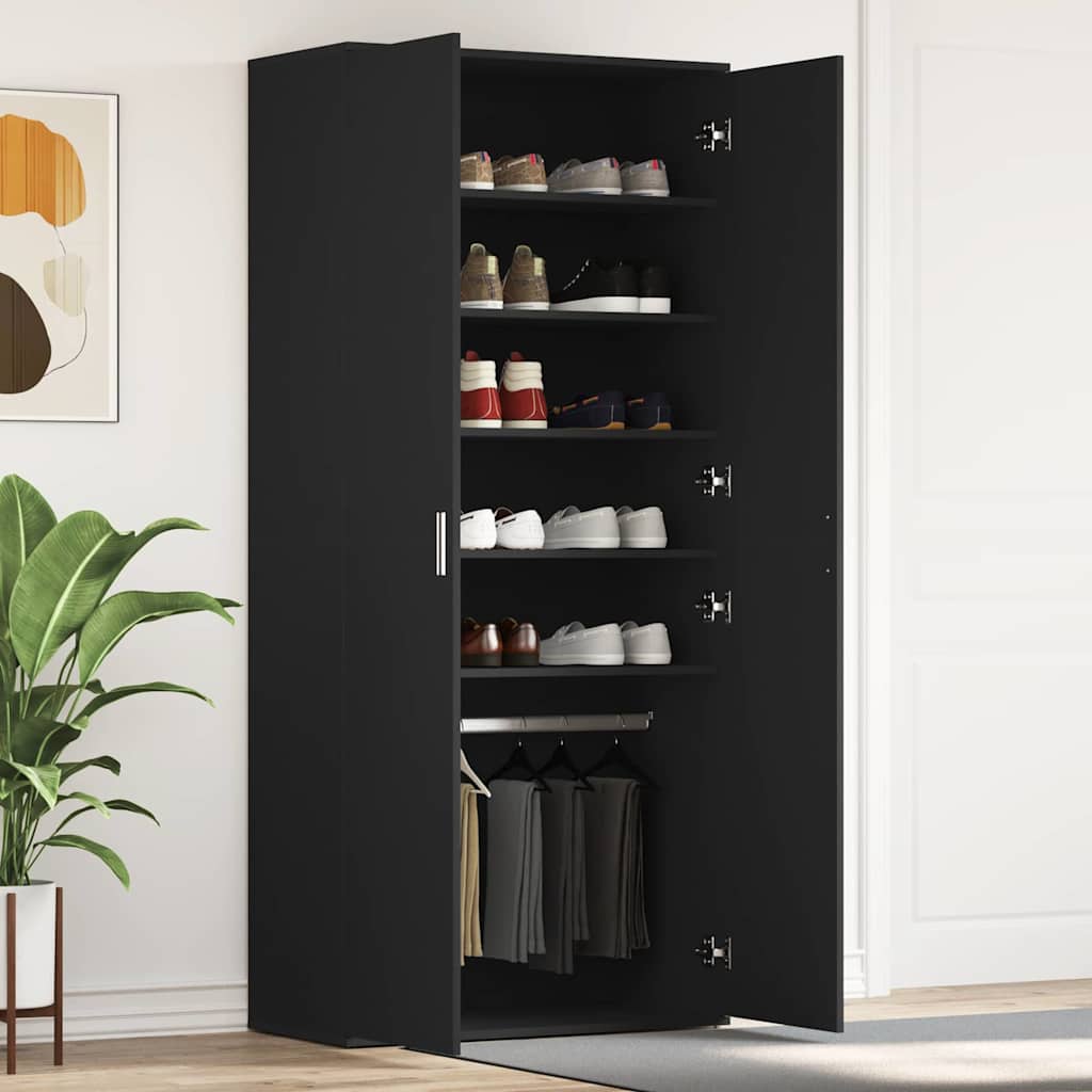 Ormar za cipele Crna 80 x 39 x 178 cm Konstruirano drvo