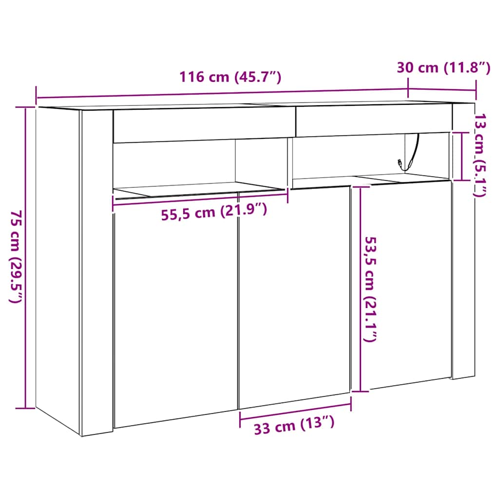 Kreveta Umjetnički hrast 116 x 30 x 75 cm Konstruirano drvo