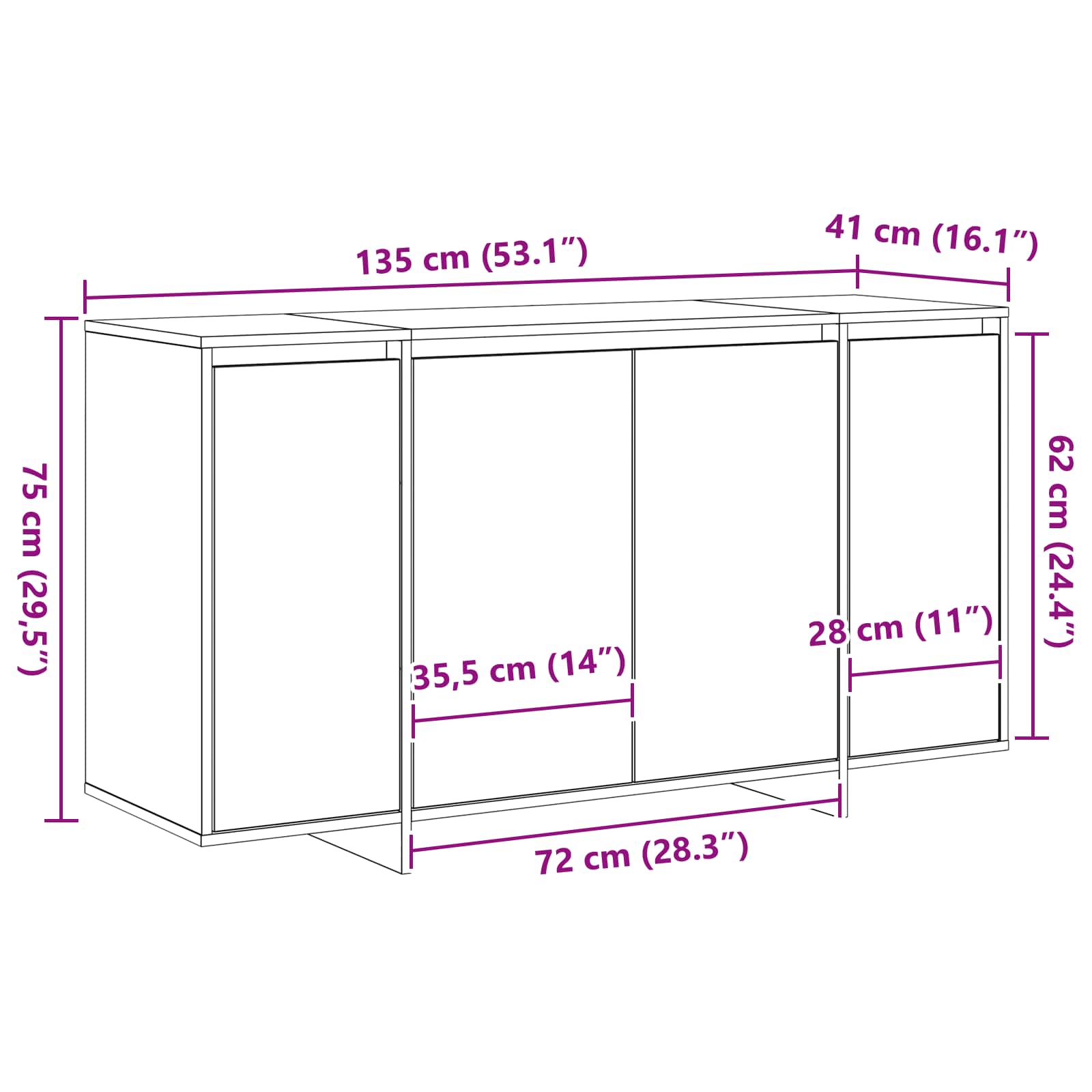 Kreveta Sonoma hrast 135 x 41 x 75 cm Konstruirano drvo