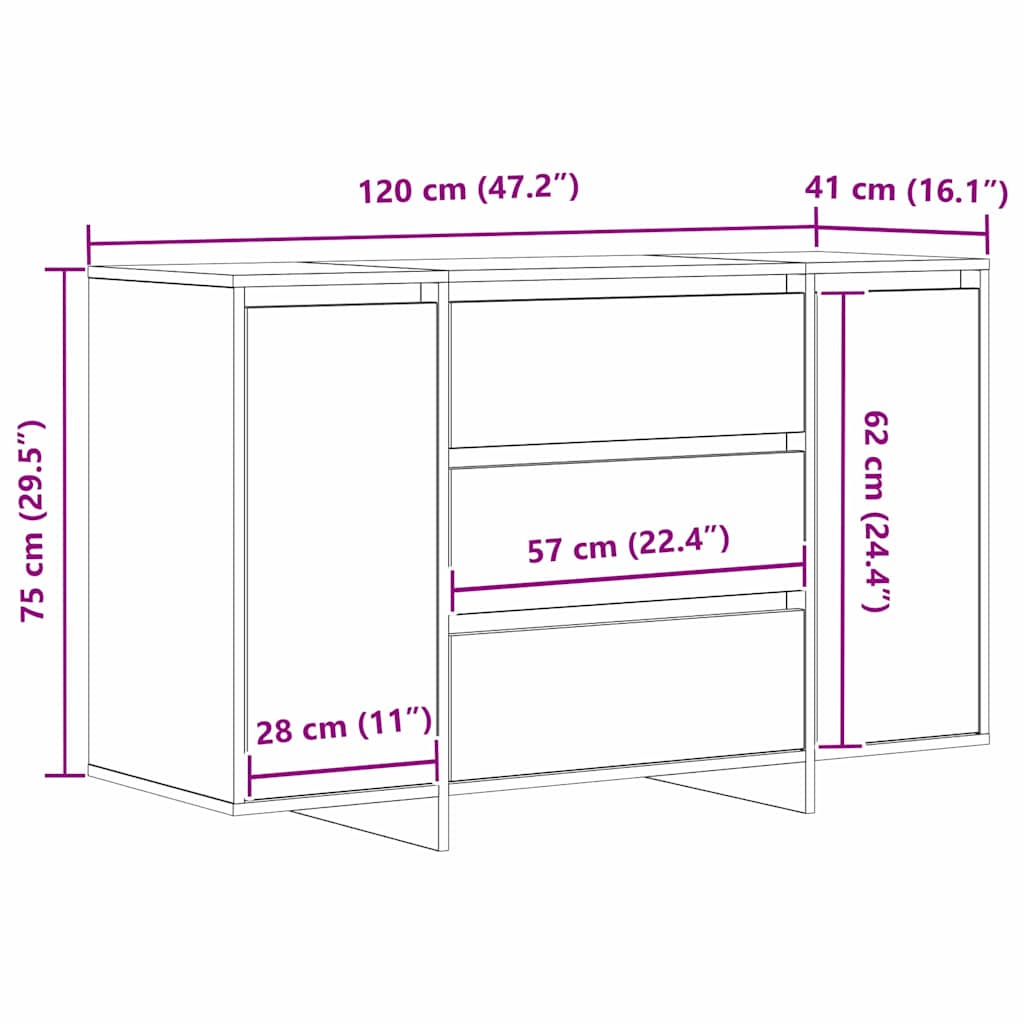 Kreveta Umjetnički hrast 120 x 41 x 75 cm Konstruirano drvo