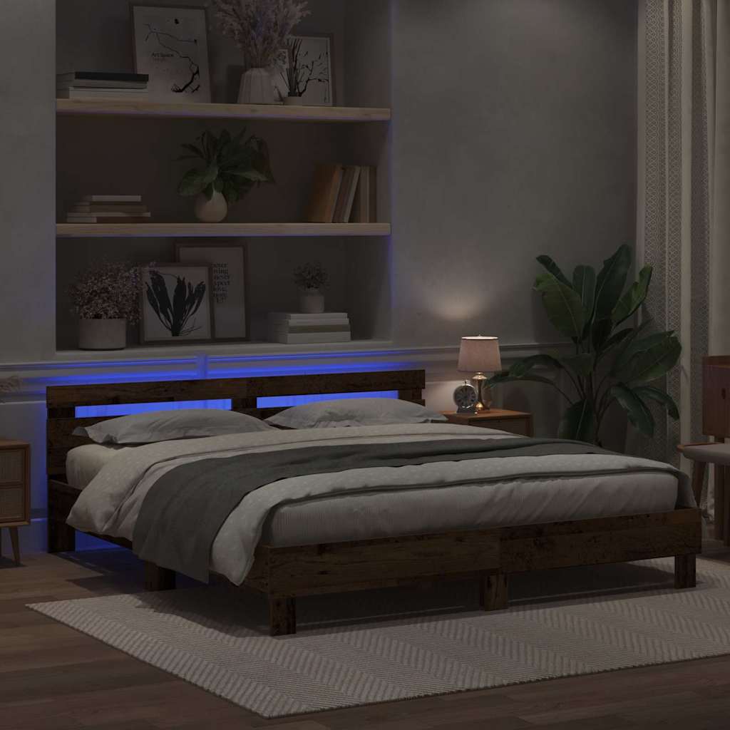 Krevetna konstrukcija Staro drvo 180 x 200 cm Konstruirano drvo