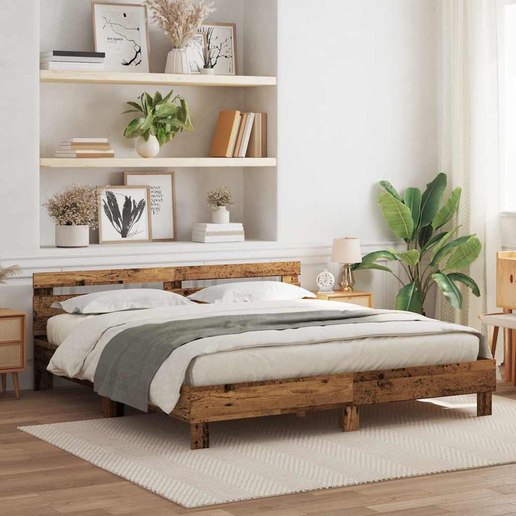 Krevetna konstrukcija Staro drvo 180 x 200 cm Konstruirano drvo