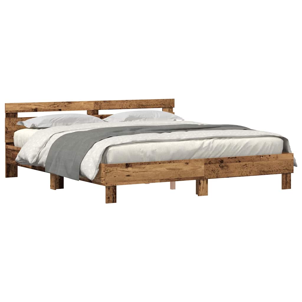 Krevetna konstrukcija Staro drvo 180 x 200 cm Konstruirano drvo