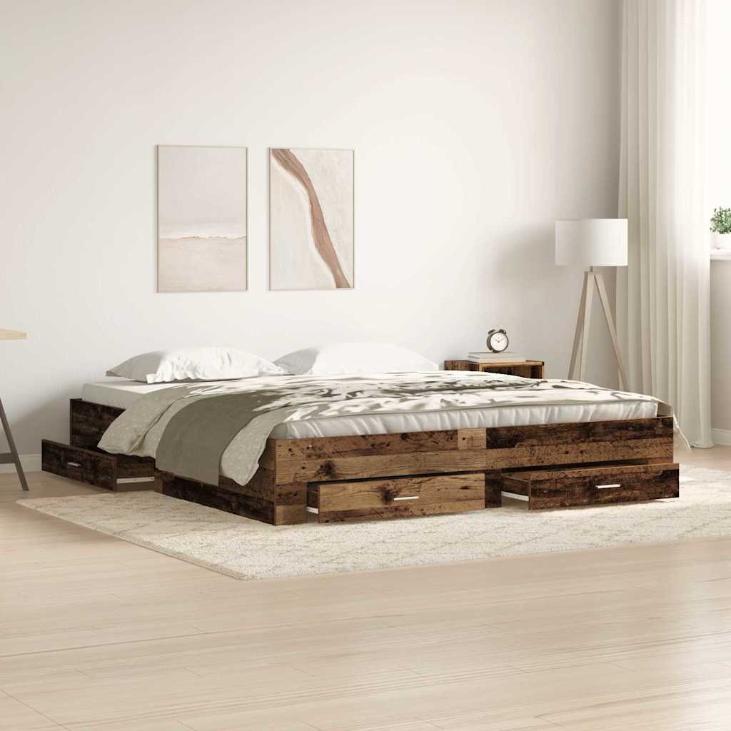 Krevetna konstrukcija Staro drvo 180 x 200 cm Konstruirano drvo