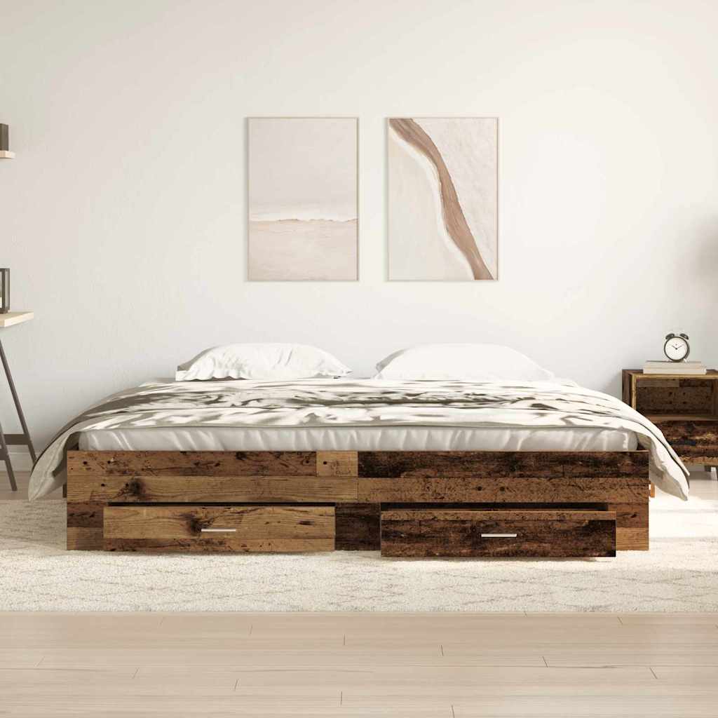 Krevetna konstrukcija Staro drvo 180 x 200 cm Konstruirano drvo