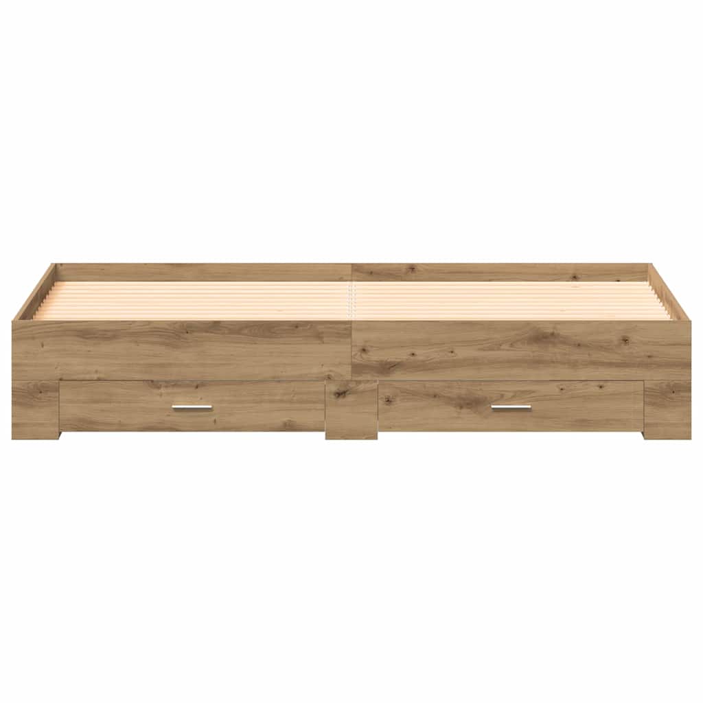 Krevetna konstrukcija s ladicama Umjetnički hrast 180 x 200 cm