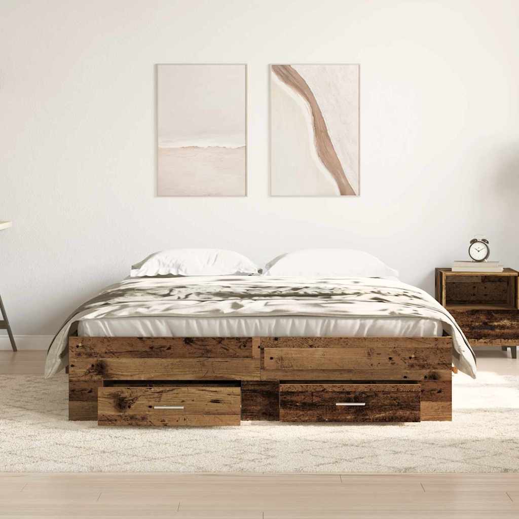 Krevetna konstrukcija Staro drvo 135 x 190 cm Konstruirano drvo