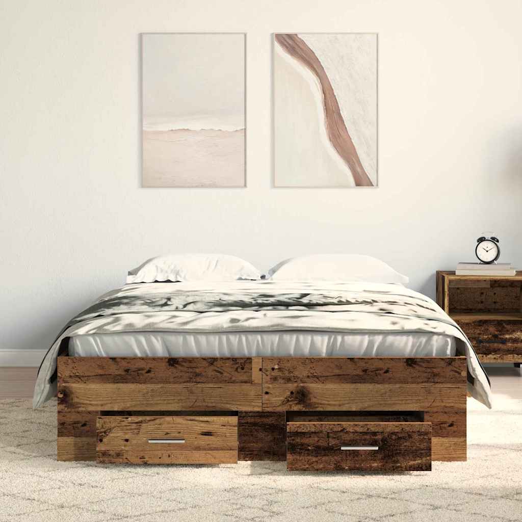 Krevetna konstrukcija Staro drvo 120 x 190 cm Konstruirano drvo