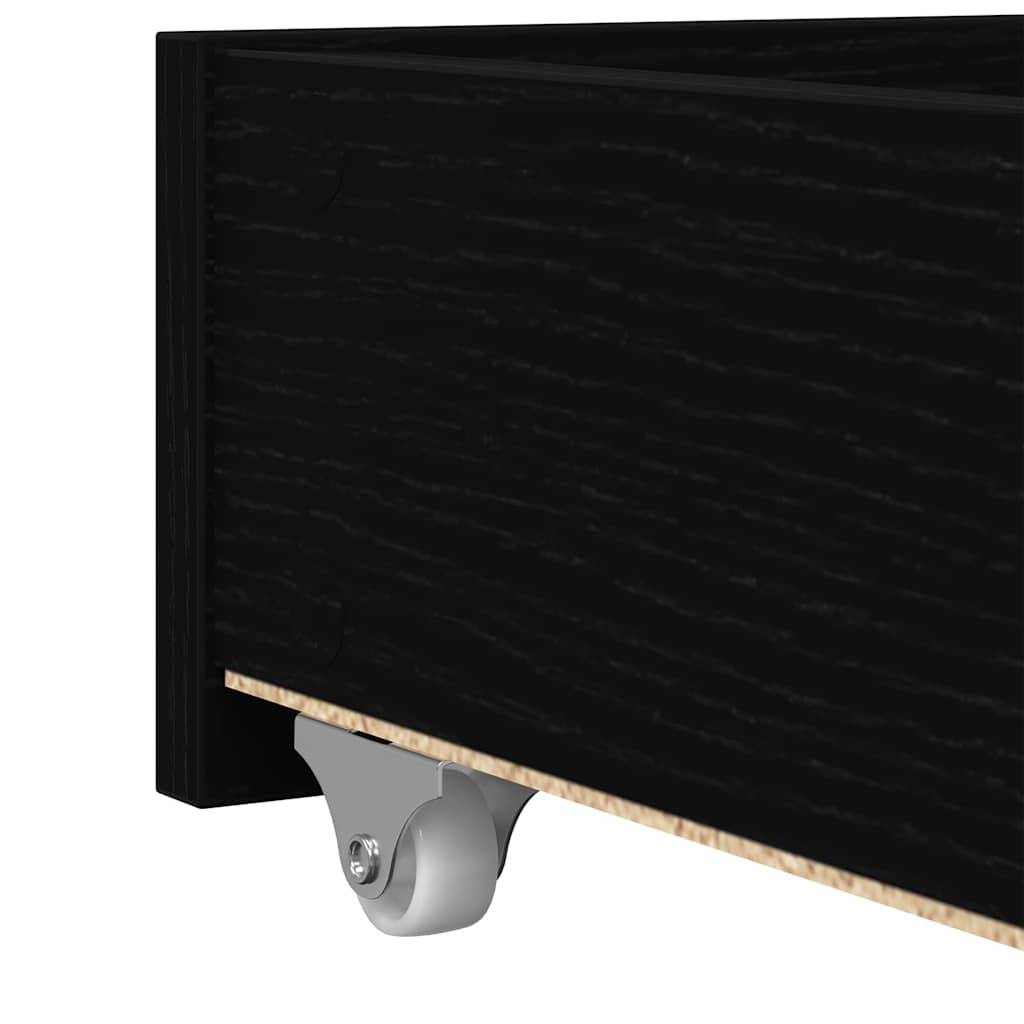 Krevet na dan Crni hrast 100 x 200 cm Konstruirano drvo