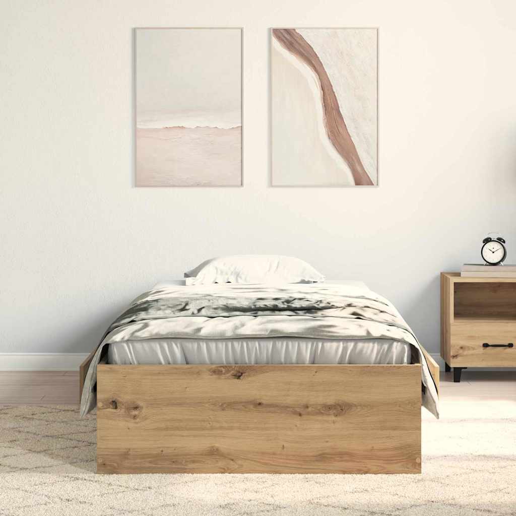 Krevetna konstrukcija s ladicama Umjetnički hrast 90 x 200 cm