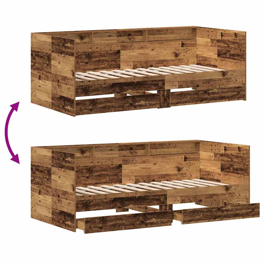 Krevet na dan Staro drvo 90 x 190 cm Konstruirano drvo