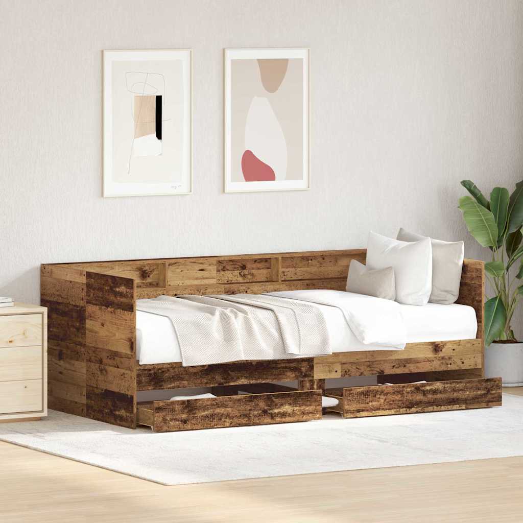 Krevet na dan Staro drvo 75 x 190 cm Konstruirano drvo