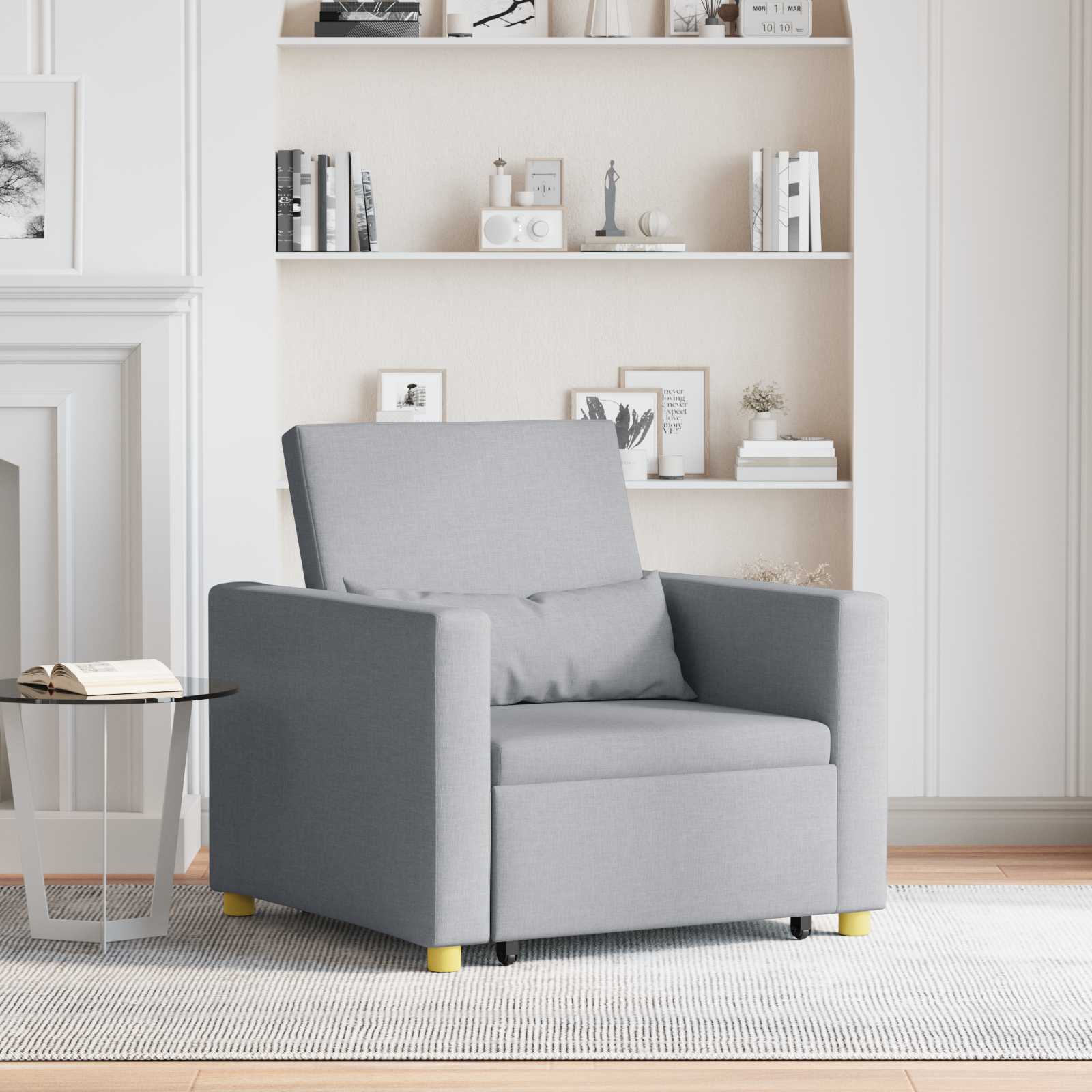 Sofa na razvlačenje Singl Svjetlosiva 90 x 165 x 87 cm tkanina
