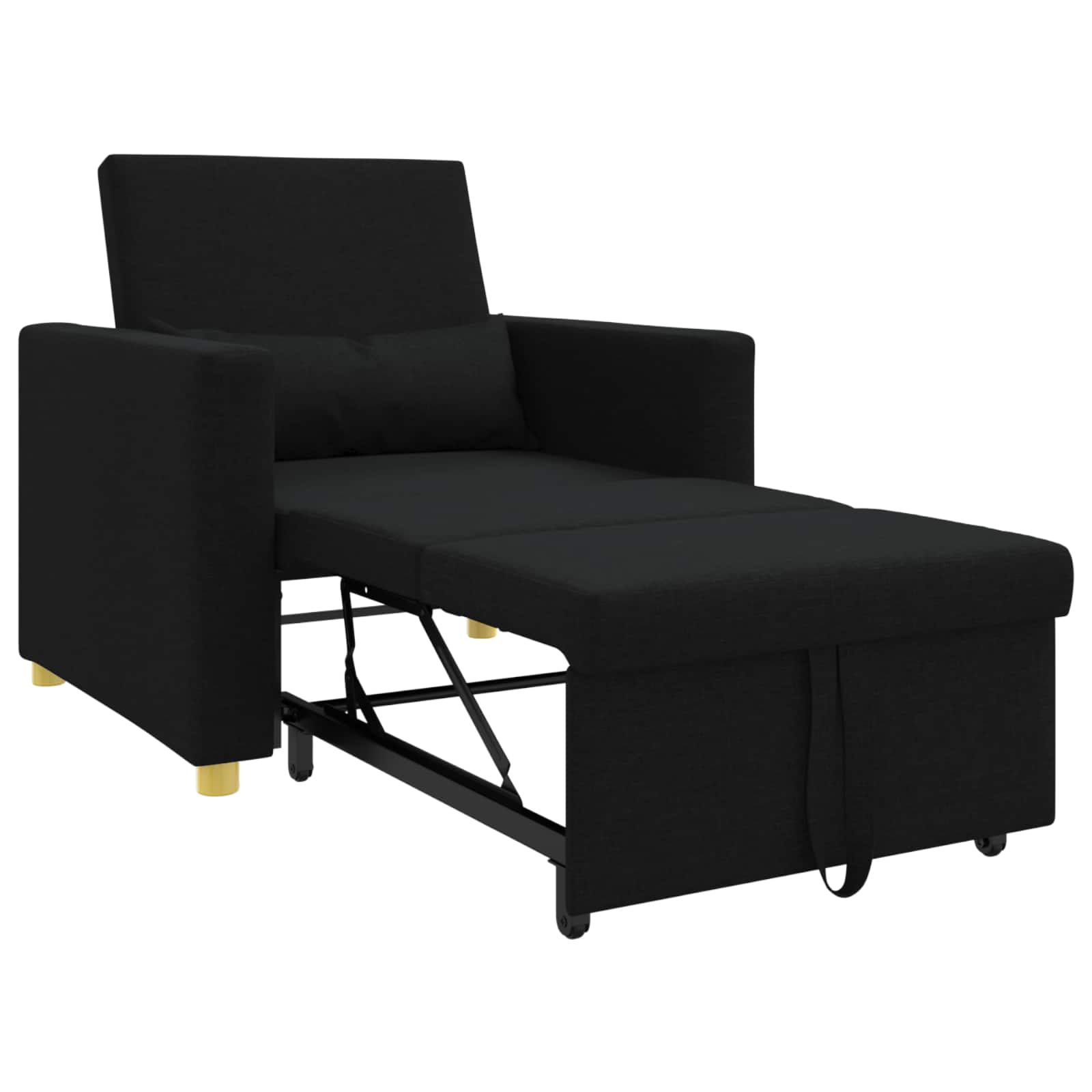 Sofa na razvlačenje Singl Crna 90 x 165 x 87 cm tkanina