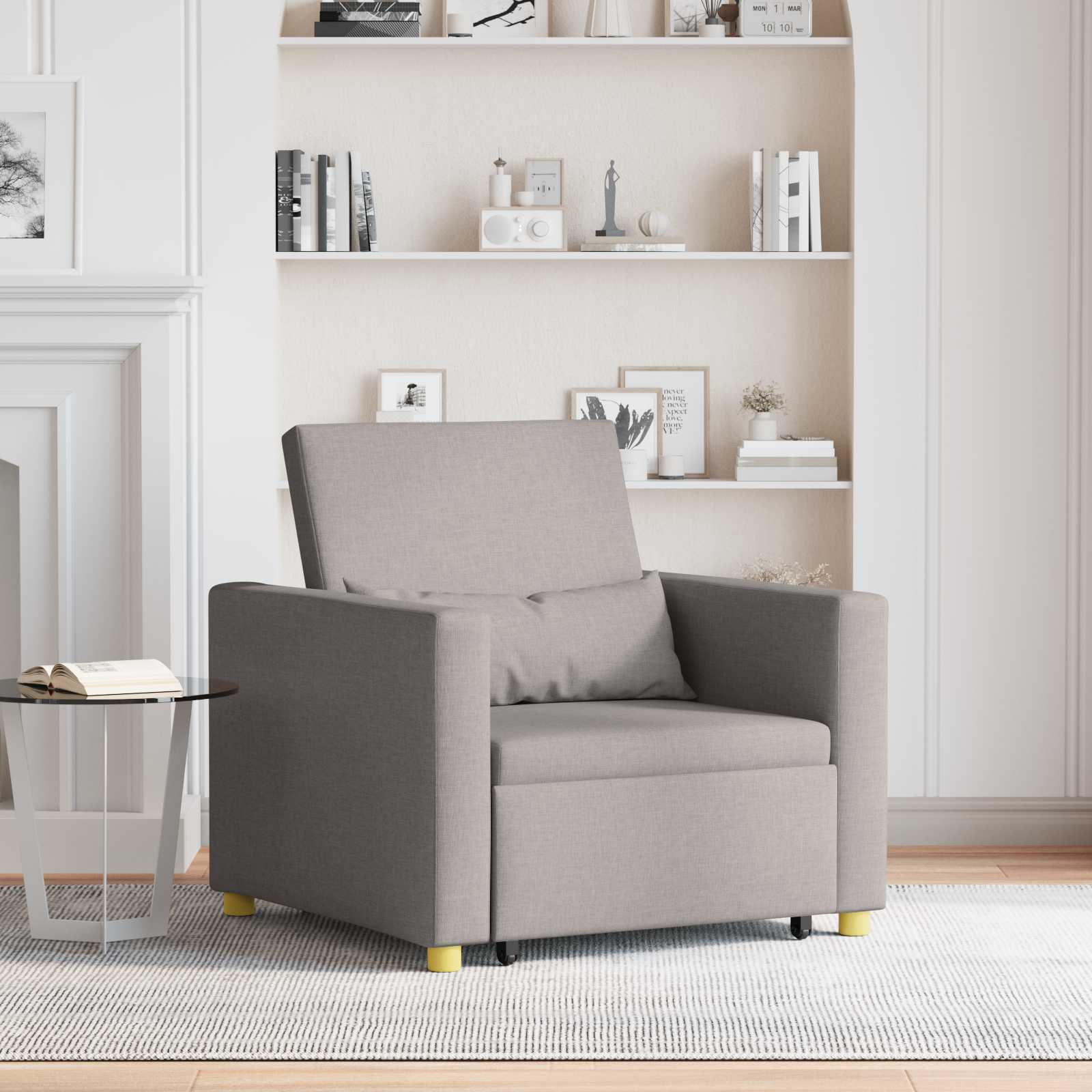 Sofa na razvlačenje Singl Sivo-smeđa 90 x 165 x 87 cm tkanina