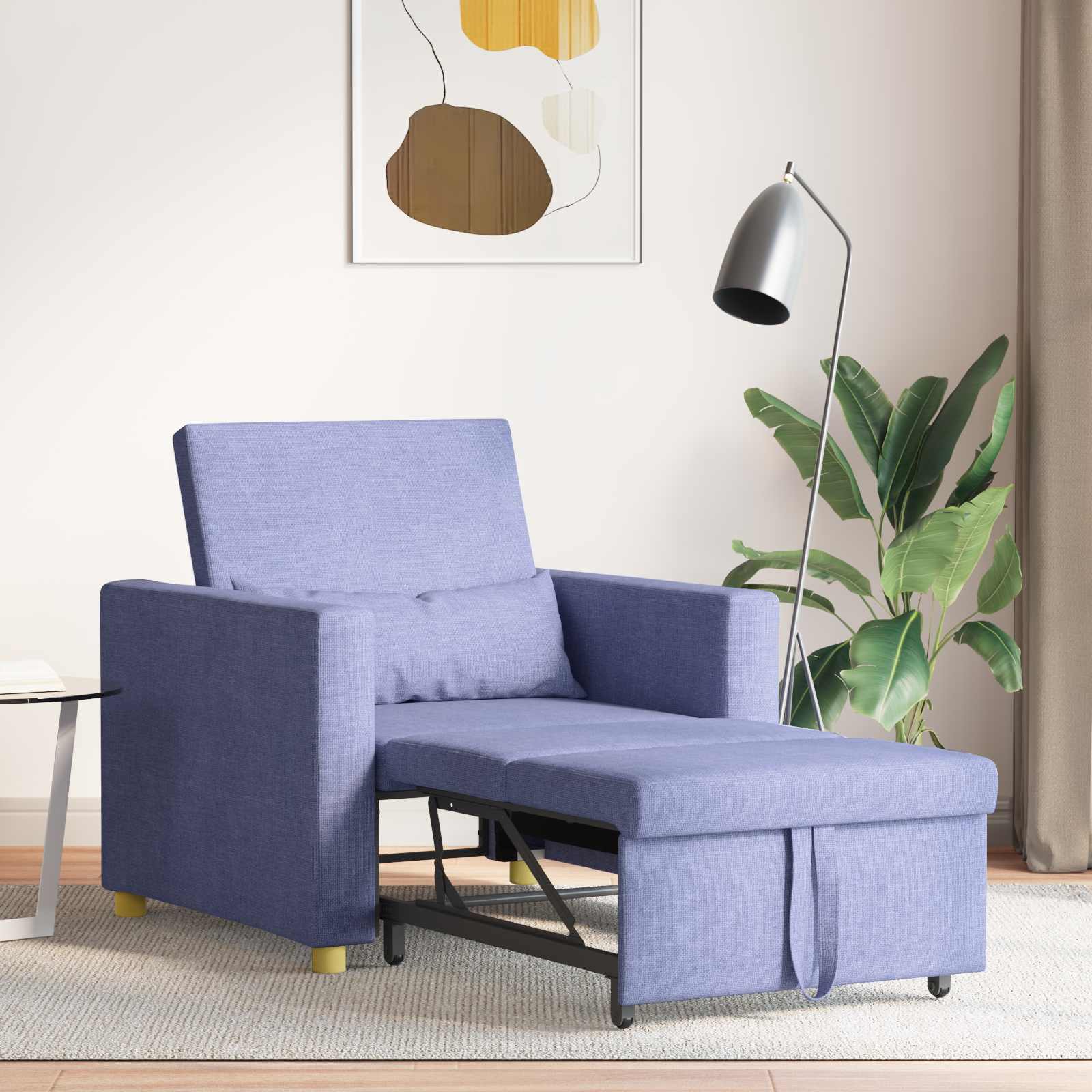 Sofa na razvlačenje Singl Trapere plave boje 90 x 165 x 87 cm