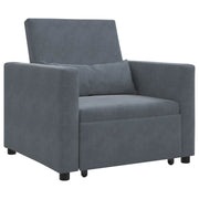 Sofa na razvlačenje Singl s kotačima Tamno siva Baršun