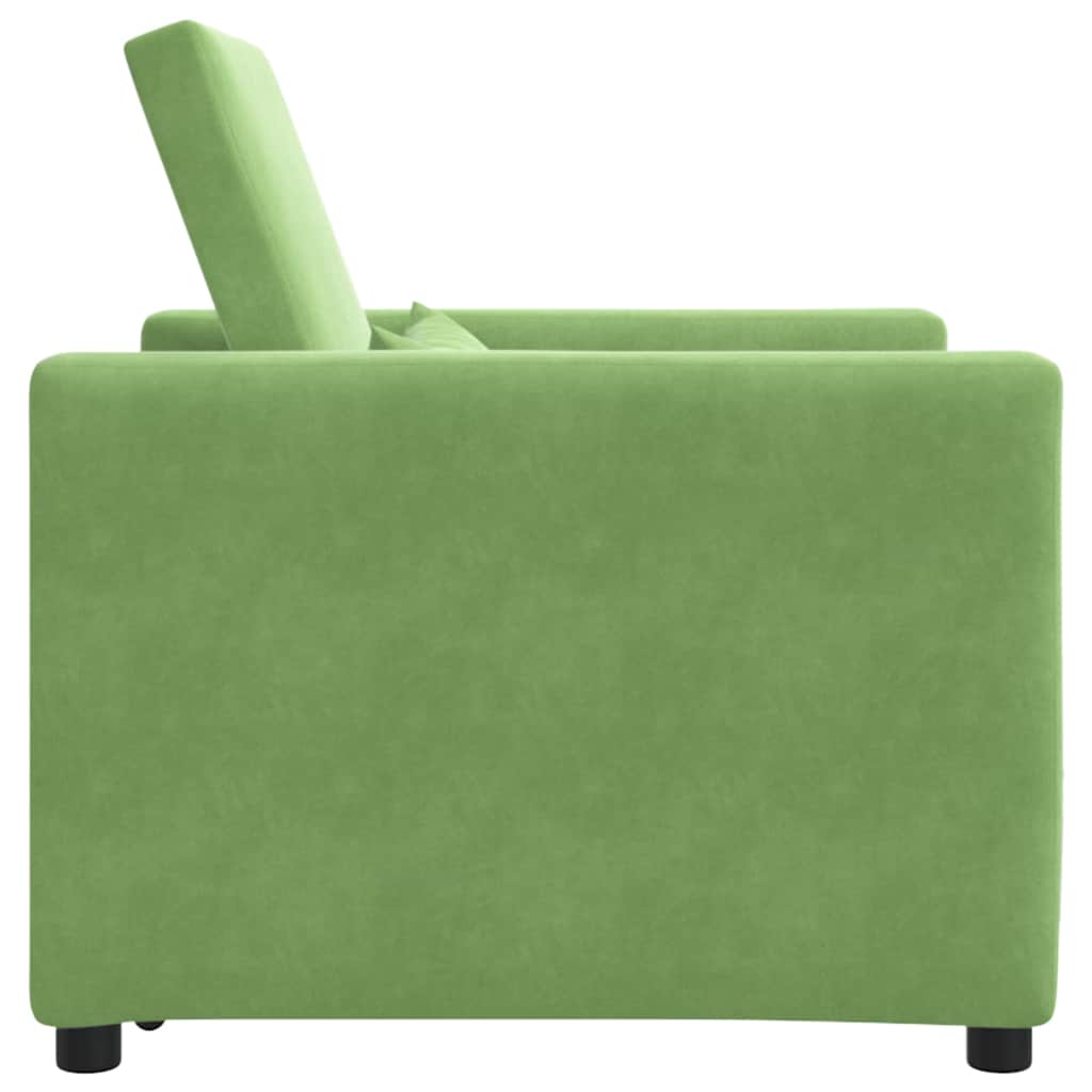 Sofa na razvlačenje Singl s kotačima Svijetlo zelena Baršun