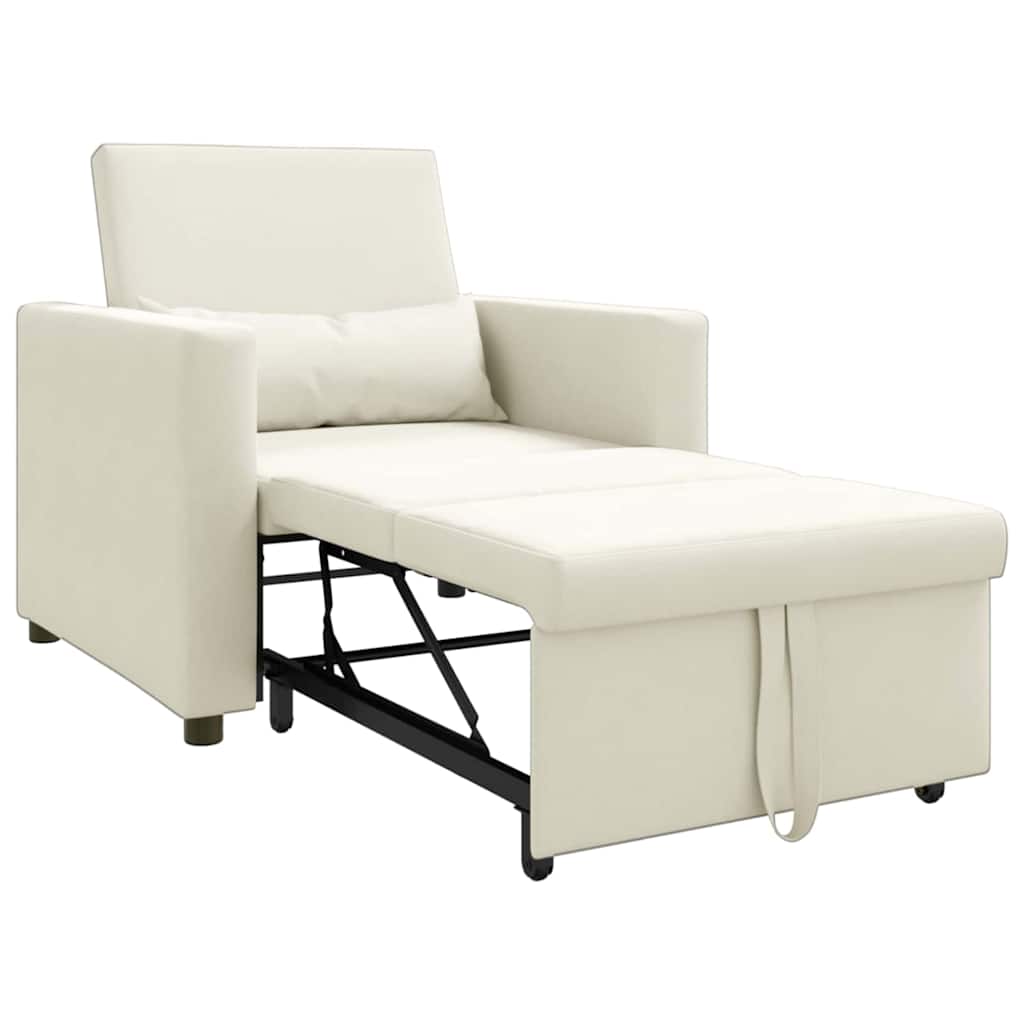 Sofa na razvlačenje Singl s kotačima Krema Baršun