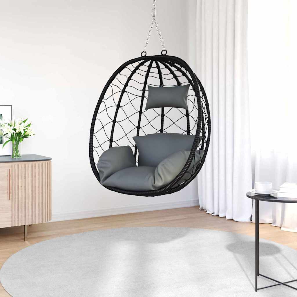 Viseća jaja stolica Antracit 91,5 x 54,5 x 107 cm poliratan