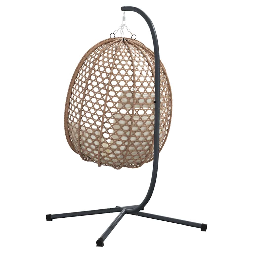 Viseća jaja stolica Svijetla krema 104 x 100 x 191 cm poliratan