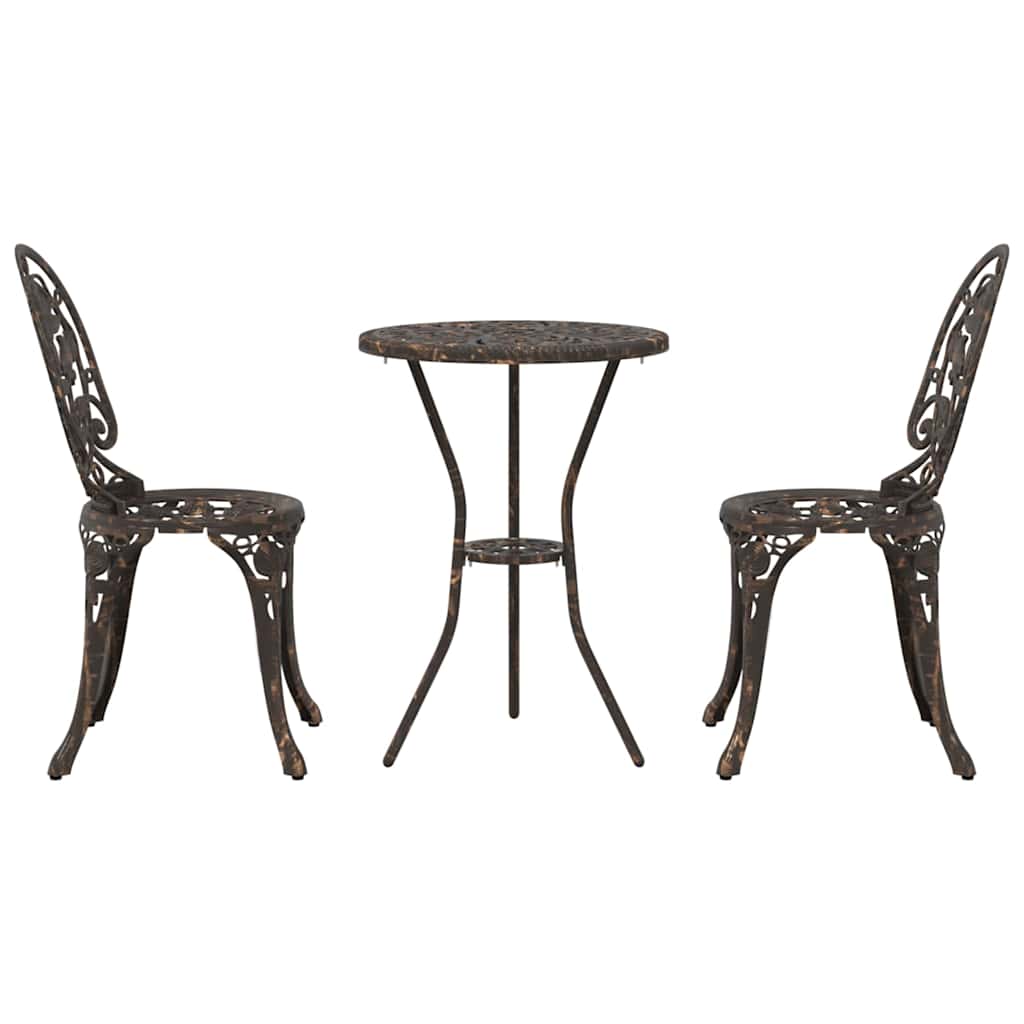 Bistro set za vrt 3 pcs Bronzana Aluminij