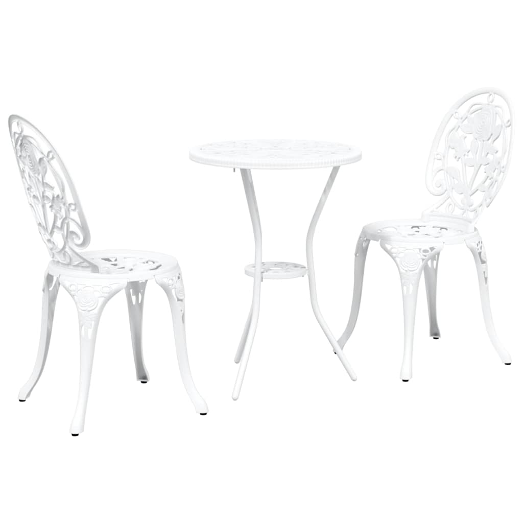 Bistro set za vrt 3 pcs Bijelo Aluminij