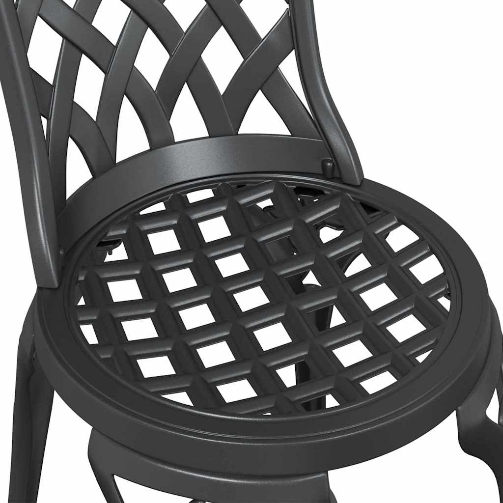 Bistro set za vrt 3 pcs Crna Aluminij