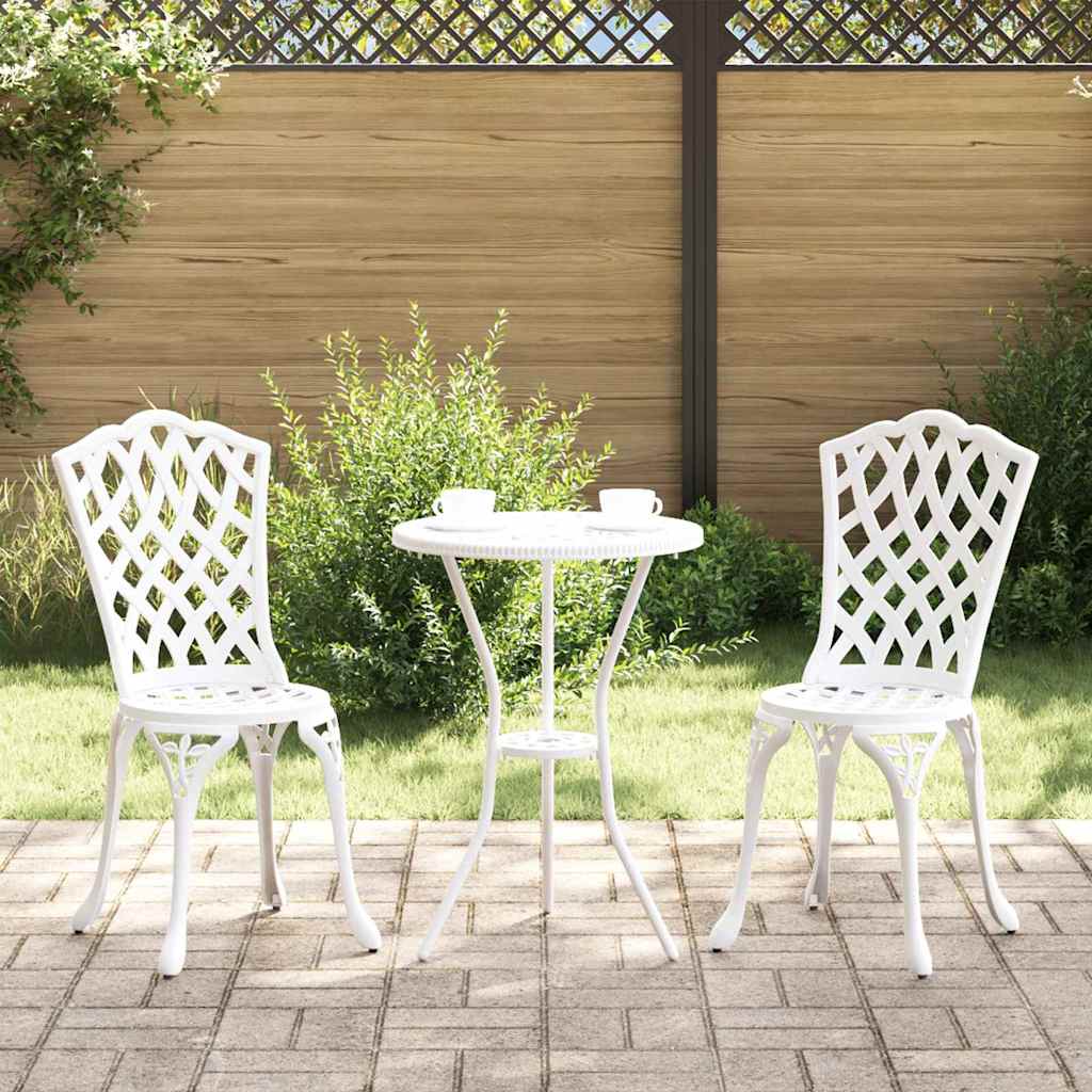 Bistro set za vrt 3 pcs Bijelo Aluminij