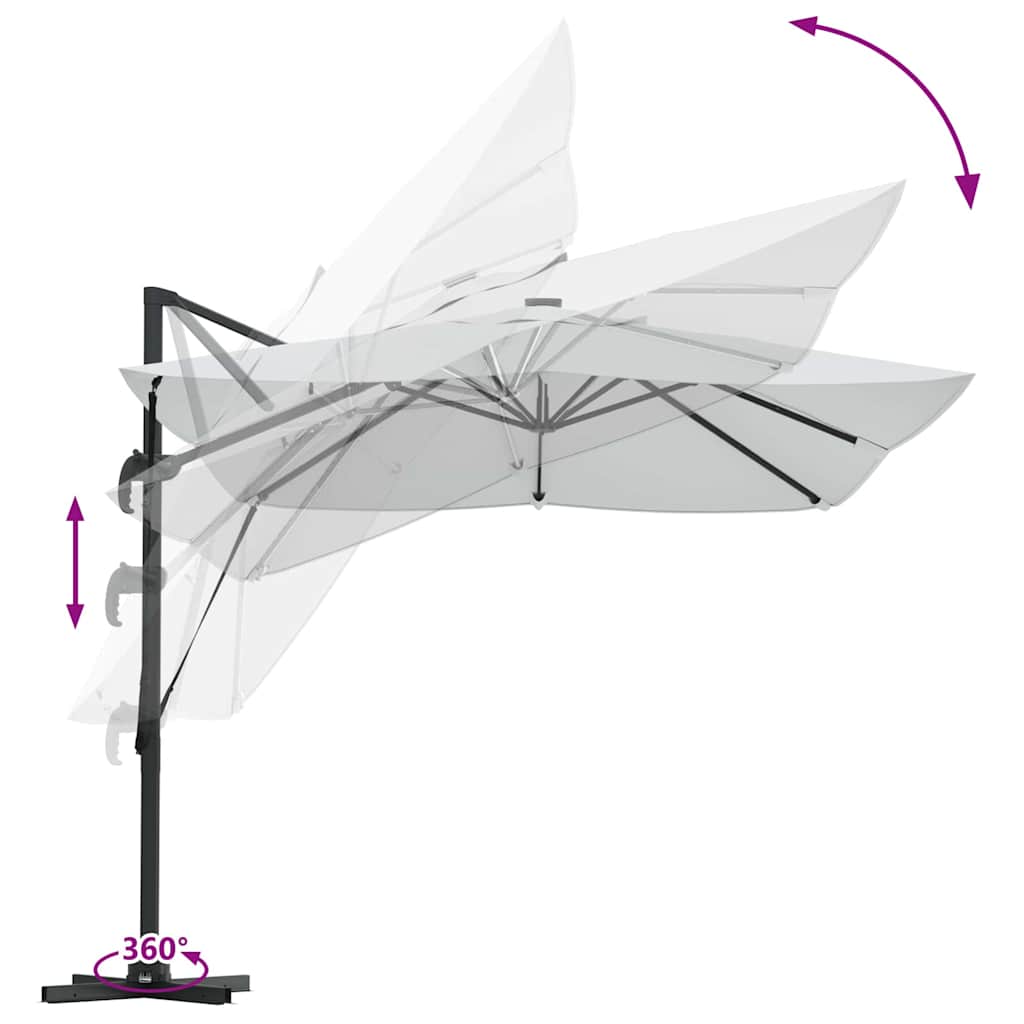 Suncobran Pijesak 352 x 251 x 265 cm Poliester i aluminij