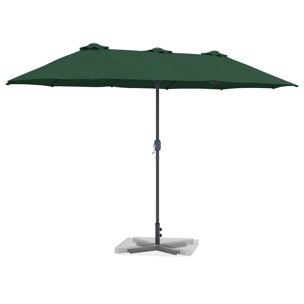 Vrtni suncobran Zelena 370 x 197 x 239 cm Poliester i aluminij