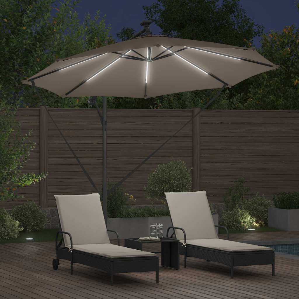 Suncobran Sivo-smeđa 294 x 294 x 248 cm Poliester i aluminij