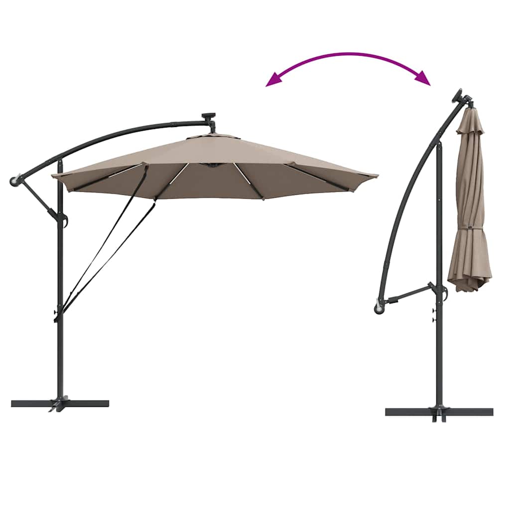 Suncobran Sivo-smeđa 294 x 294 x 248 cm Poliester i aluminij