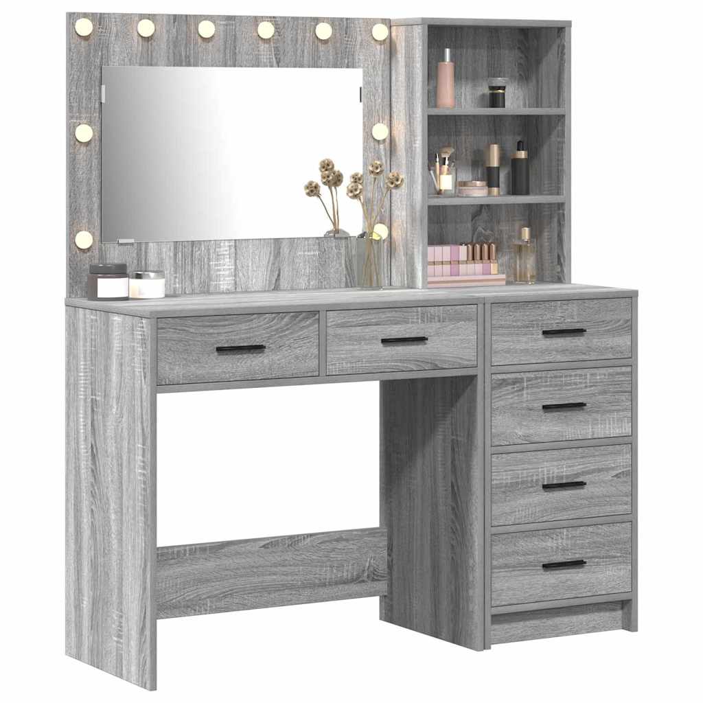 Toaletni stol S LED lampica Svijetlo siva 78.5 x 41 x 135 cm
