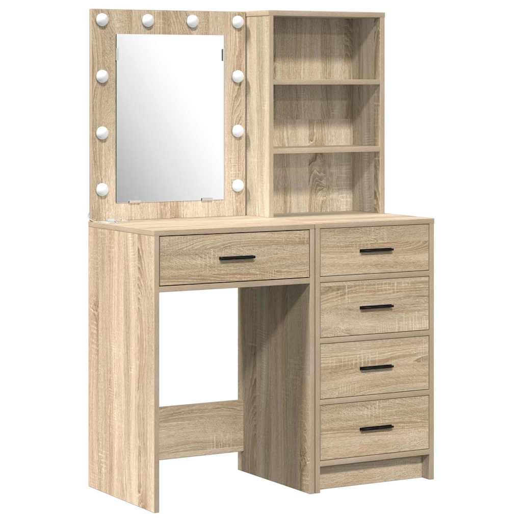 Toaletni stol 2 pcs Smeđa 50 x 41 x 135 cm Konstruirano drvo