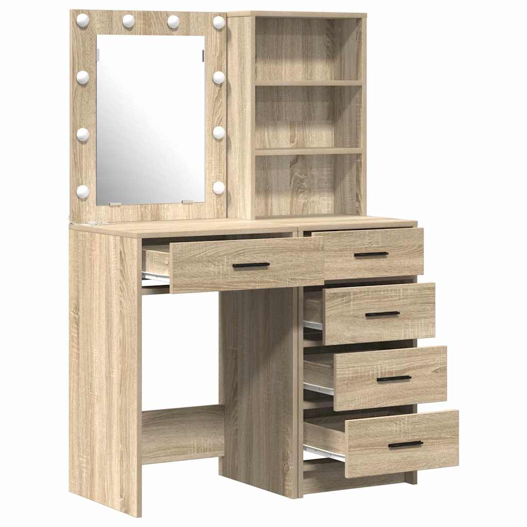 Toaletni stol 2 pcs Smeđa 50 x 41 x 135 cm Konstruirano drvo