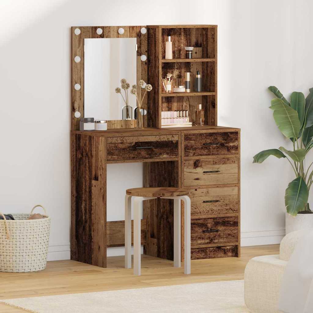 Toaletni stol 2 kom. Smeđa 50 x 41 x 135 cm Konstruirano drvo
