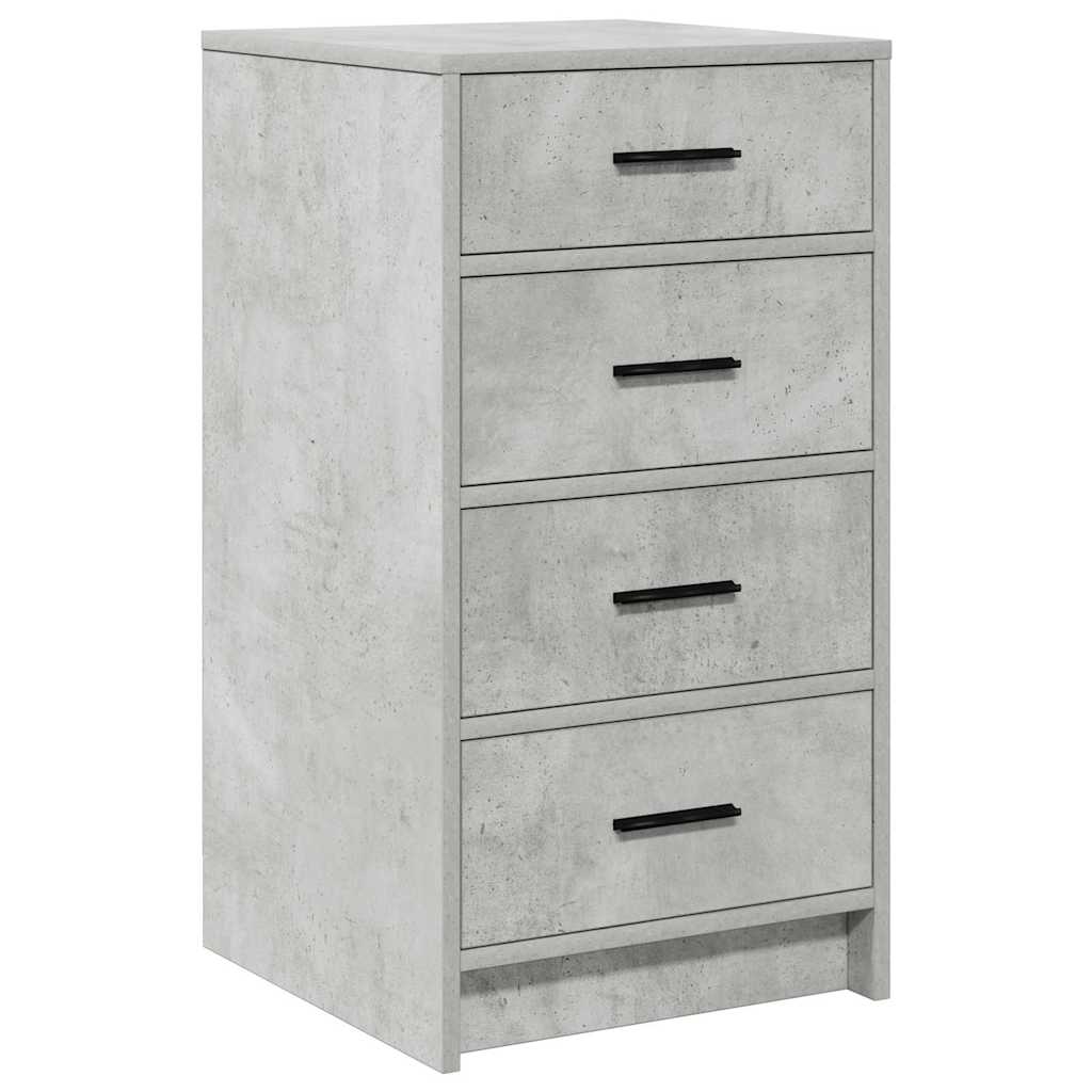 Toaletni stol s ladicama 3 pcs Betonski sivi Konstruirano drvo