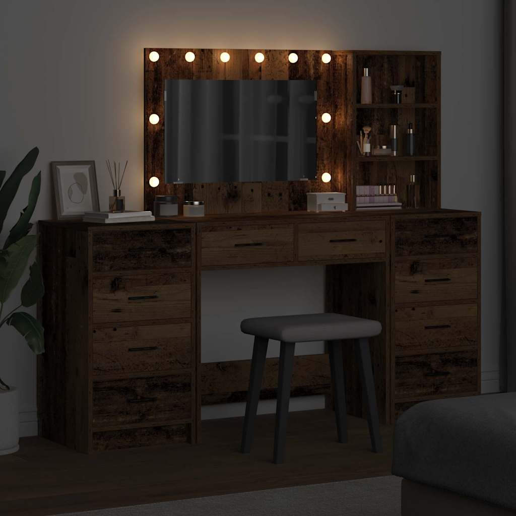 Toaletni stol 3 pcs Smeđa 40 x 41 x 135 cm Konstruirano drvo
